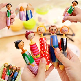 Resim 5 Adet Karikatür Figürlü Tükenmez Kalem Seti, Geri Çekilebilir Orta Nokta, Oval Gövde Şekli, Yetişkinler İçin Yaratıcı Hediye, Mavi Mürekkep İmza Kalemi, Akıcı Yazım Kalemi, Günlük Ofis Yaratıcı Hediye İmza Seti 