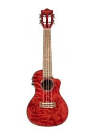 Resim Lanikai Qm-rdcec Quilted Maple Elektro Ukulele - Kırmızı Üst Seg 