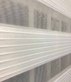 Resim StorBurada Pliseli Stor Zebra Sert Plastik Kasalı Ekru Perde STB481-PD Beyaz 190 x 200 