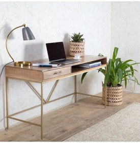 Resim Alya Gold Metal Çalışma Masası 