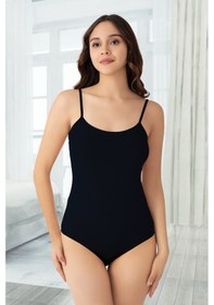 Resim Nbb Kadın Siyah Ayarlanabilir Askı Çtçıtlı Body Siyah 