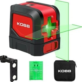 Resim KBL91G 30 Metre Profesyonel Yatay ve Dikey Otomatik Hizalamalı Yeşil Çapraz Çizgi Lazer Distomat, Kırmızı/siyah 