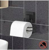 Resim Teknotel Easyfıx Yapışkanlı Tuvalet Kağıtlık Mat Siyah Ef271 