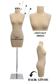 Resim Manken İstanbul Profesyonel 38 Beden Iğne Batabilen Balık Göğüs Kup Dikişli Terzi Mankeni Prova Mankeni Ba-01 