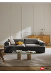 Resim Mode Sofesta Ikili Kanepe 2 Modül Koyu Antrasit Keten 27 Kumaş D 