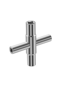 Resim Xindoker Gümüş 4'lü Manuel Kelepçe - Tuvalet Armatürü, Dört Köşe Ve Çapraz Musluk Uygulamaları İçin Dayanıklı Fırçahane Aleti 