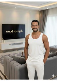 Resim Lüx Wood 6 Adet Erkek Lüx Pamuk Penye Atlet Premium Rahat Lüx Erşah Beyaz 