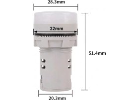 Resim Tianyi Dijital Voltmetre - Ac12-500v - 22 Mm - Beyaz 