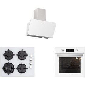 Resim Silverline BO6504W01 - CS5429W01 - 3457 Soho 60 CM Beyaz Cam Ankastre Set 