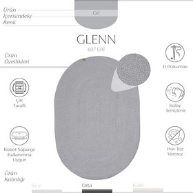 Resim Cool Halı Glenn 607 Gri Banyo Halısı Antre Hol Halısı Hasır Dokulu Oval Banyo Dekoratif Paspas Mutfak Halısı 
