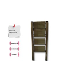 Resim Endokon Katlanır Şık Merdiven Bronz 4 Basamaklı - Alüminyum - Ev - Ofis Merdiveni 