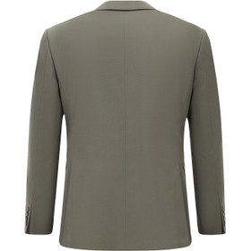 Resim Koyu Haki 7 Drop Slim Fit Dar Kesim Pamuklu Lyocell Kruvaze Takım Elbise - 7 Drop Slim Fit / Koyu Haki / 58 