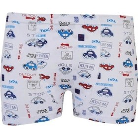 Resim Tutku 12Li Erkek Çocuk Renkli Boxer Desenli Baskılı Pamuklu Rahat 