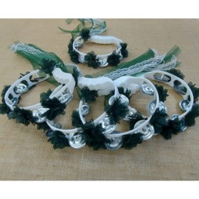 Resim memisshop Zümrüt Yeşil Süslü Tef 10 Adet 