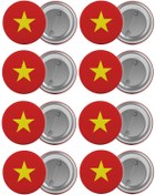 Resim Saturn Vietnam Bayrağı Çanta Rozeti Seti 8 Adet En Büyük Boy 5.8cm Iğneli Broş 