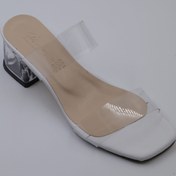 Resim PASSAGE SHOES 6090 Beyaz Şeffaf Topuklu Kadın Terlik 
