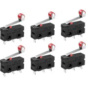 Resim Padalink Siyah Spdt Mikro Anahtar, 250v 5a, 1no+1nc Anlık Aksiyon, Meke Kolu Rulman Aktüatör, 3-pin Terminal 12 Adet 5 