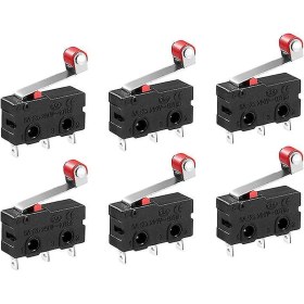 Resim Padalink Siyah Spdt Mikro Anahtar, 250v 5a, 1no+1nc Anlık Aksiyon, Meke Kolu Rulman Aktüatör, 3-pin Terminal 12 Adet 5 