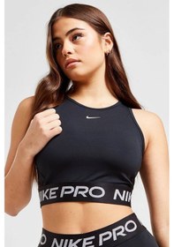 Resim Nike Pro Training Dri Fit Shine Crop Tank Top Kadın Parlak Swoosh Crop Atlet Siyah 