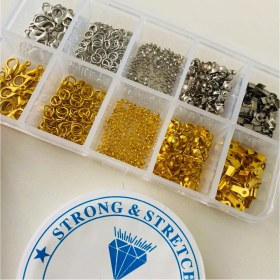 Resim Yağmur Gökçe Kutulu Set 7 - 530 Adet Takı Yapım ve Tamir Seti - Altın ve Gümüş Renk - Pense ve Misineli 