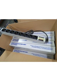 Resim 19" 1U 8'Li Schuko Anahtarlı Alüminyum Rack Kabin PDU(10 ADET) 