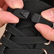 Resim 1 Çift Ücretsiz Bağcıklı Ayakkabı Bağcıkları Seti, 2 Adet Elastik Ayakkabı Bağcığı & 2 Adet Ayakkabı Bağcığı Tokası Spor Ayakkabılar ve Kanvas Ayakkabılar için, Sokak Stili 