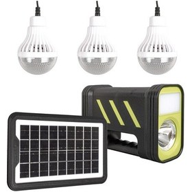 Resim Powermaster Gd-12 Solar Panelli 3 Ampullü Solar Güneş Enerjili Işıldak Fener Kamp Lambası Aydınlatma Beyaz 