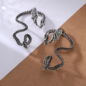 Resim 1 Çift Vintage Punk Gotik Ejderha Küpeleri, Çinko Alaşım Bükülmüş Klipsli Açıklama Takı, Sevgililer Günü, Anneler Günü, Bahar Festivali Hediyeleri ve Günlük Kıyafetler için İdeal, Sevgililer Günü Küpeleri 