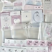 Resim 184 adet Mini Fotoğraf Kartı Yapım Kiti, DIY Katlanabilir Kart Seti, Süslemeler, Mührler ve Ambalaj Poşetleri ile, Tatiller, İyi Şans, Teşekkür için El Yapımı Selamlama Kartları için 