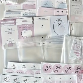 Resim 184 adet Mini Fotoğraf Kartı Yapım Kiti, DIY Katlanabilir Kart Seti, Süslemeler, Mührler ve Ambalaj Poşetleri ile, Tatiller, İyi Şans, Teşekkür için El Yapımı Selamlama Kartları için 