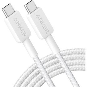 Resim Anker 322 PowerLine USB-C to USB-C Örgülü Kablo 3ft/0.9m 60W – USB-IF – Beyaz – A81F5 (Anker Türkiye Garantili) 