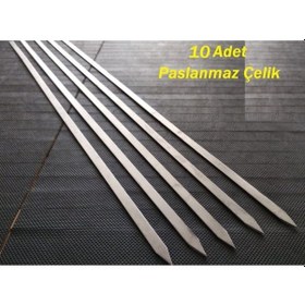 Resim İnce Yassı Kuşbaşı Şiş 10 Adet 