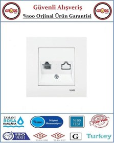 Resim Viko Karre Tekli Telefon Prizi - Çerçeve Dahil - Beyaz 