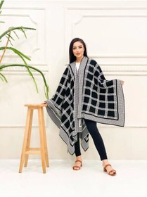 Resim 02Lady Fashion çift taraflı kullanılabilen triko şal panço 
