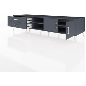 Resim Kronos Tv Ünitesi 2 Raflı 2 Çekmeceli 2 Kapaklı 220x59x51 Antrasit-antrasit Antrasıt/antrasıt - Antrasıt 