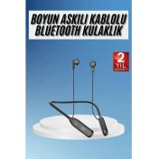 Resim 100 Saat Kablolu Boyun Askılı Dijital Göstergeli Bluetooth Kulaklığı 