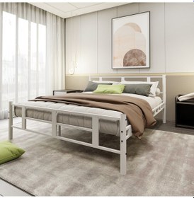 Resim Lotus Çift Kişilik Metal Karyola A Kalite, Ses Çıkarmaz ,ölçülü Model Karyola 1634-a Beyaz 