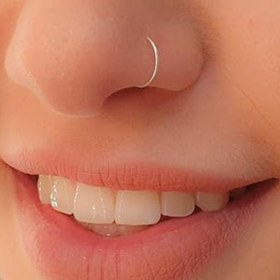 Resim 2 adet Sahte Klipsli Burun Halkası - Küçük Sahte Delme Çemberi Arayüzü Yüzük Burun Halkası - Delmeye Gerek Yok 