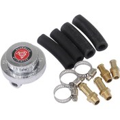 Resim Araba 8mm Ve 10mm Manuel Ayarlanabilir 1-5psi Yakıt Basınç Regülatörü Vanası Gümüş 