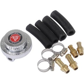 Resim Araba 8mm Ve 10mm Manuel Ayarlanabilir 1-5psi Yakıt Basınç Regülatörü Vanası Gümüş 