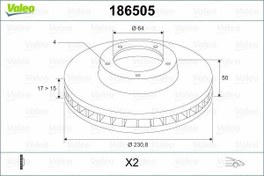 Resim VALEO 186505 | Fren Diski Ön Justy 95-03 / Alto 95-Swift Sf310 90-Havalı 231mm 