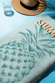 Resim Dijital Baskı Plaj Deniz Havlusu Ananas Desenli Peştamal HVL0093 