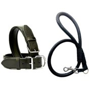 Resim DESİNGSHOP Siyah Deri Örgü Köpek Gezdirme Kayışı 90cm Ve Siyah De 