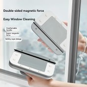 Resim Çift Taraflı Manyetik Pencere Temizleyici, Sıkışma Önleyici Tasarımlı Yüksek Uçlu El Tipi Cam Silecek, Evrensel Tek Katmanlı Pencere Temizleme Aracı, Dayanıklı Plastik Malzeme, Oturma Odası ve Banyo için Uygun - Çift Cama Geçirmez 