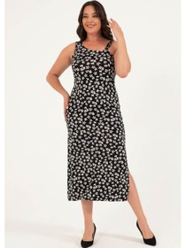 Resim Tek Omuz Askılı Elbise-siyah Siyah 