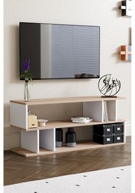 Resim Selya Tv Sehpası Beyaz Meşe Beyaz - Meşe 