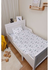 Resim Organik Çarşaflı Park Yatak Nevresim Takımı 80x120 - Şehir Macerası 