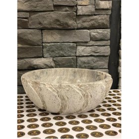 Resim Doğal Taş Silver Traverten Patlatma Modelli 41X41X14 