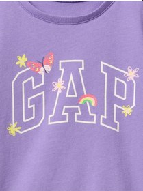Resim Kız Bebek Gap Logo Grafikli T-shirt Mor-6001 Mor 
