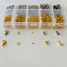 Resim Yağmur Gökçe Kutulu Set 7 - 530 Adet Takı Yapım ve Tamir Seti - Altın ve Gümüş Renk - Pense ve Misineli 